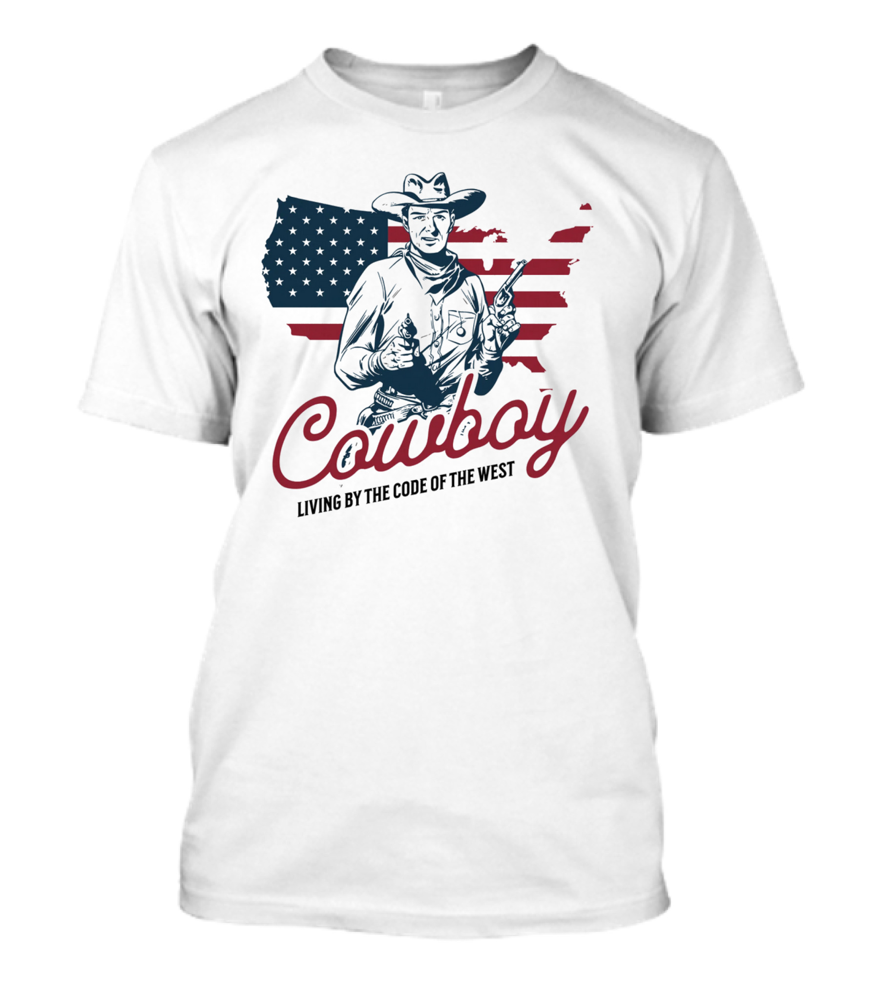 Cowboy Living By The Code Of The West American Cowboy Vintage T-Shirt