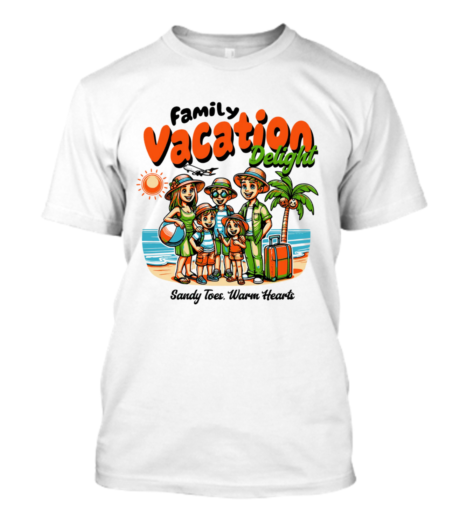 Family Vacation Delight Sandy Toes Warm Hearts T-Shirt