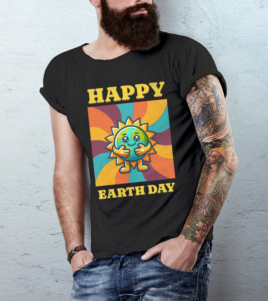 Happy Earth Day Sunshine Spiral T-Shirt