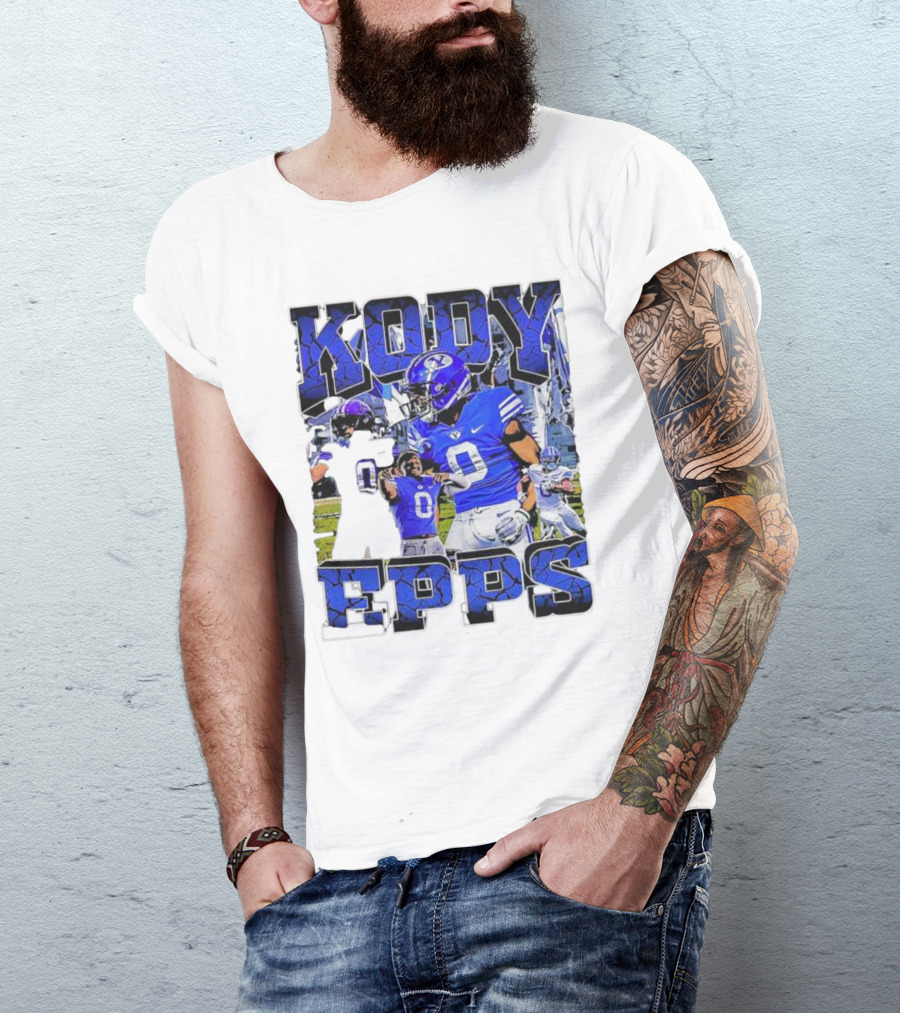Kody Epps BYU Cougars Football Player Blue Uniform T-Shirt
