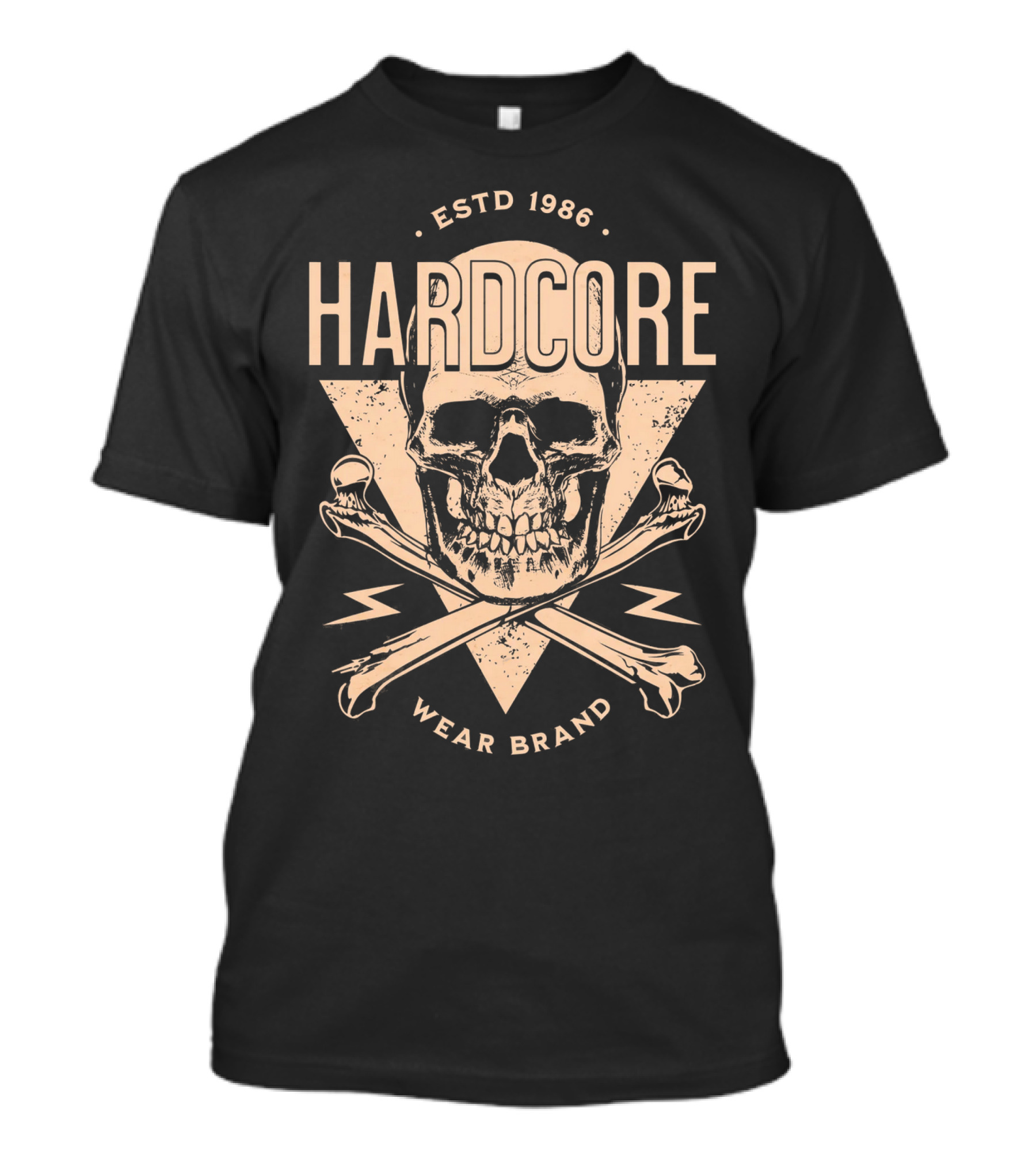 HARDCORE Skull ESTD 1986 Wear Brand T-Shirt