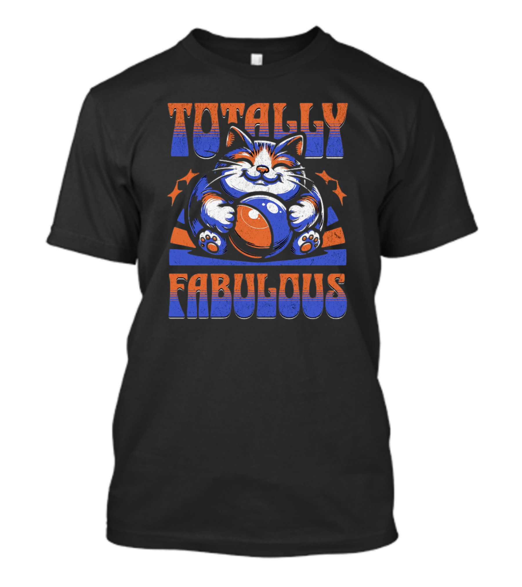 Totally Fabulous Cat With Beach Ball And Stars T-Shirt