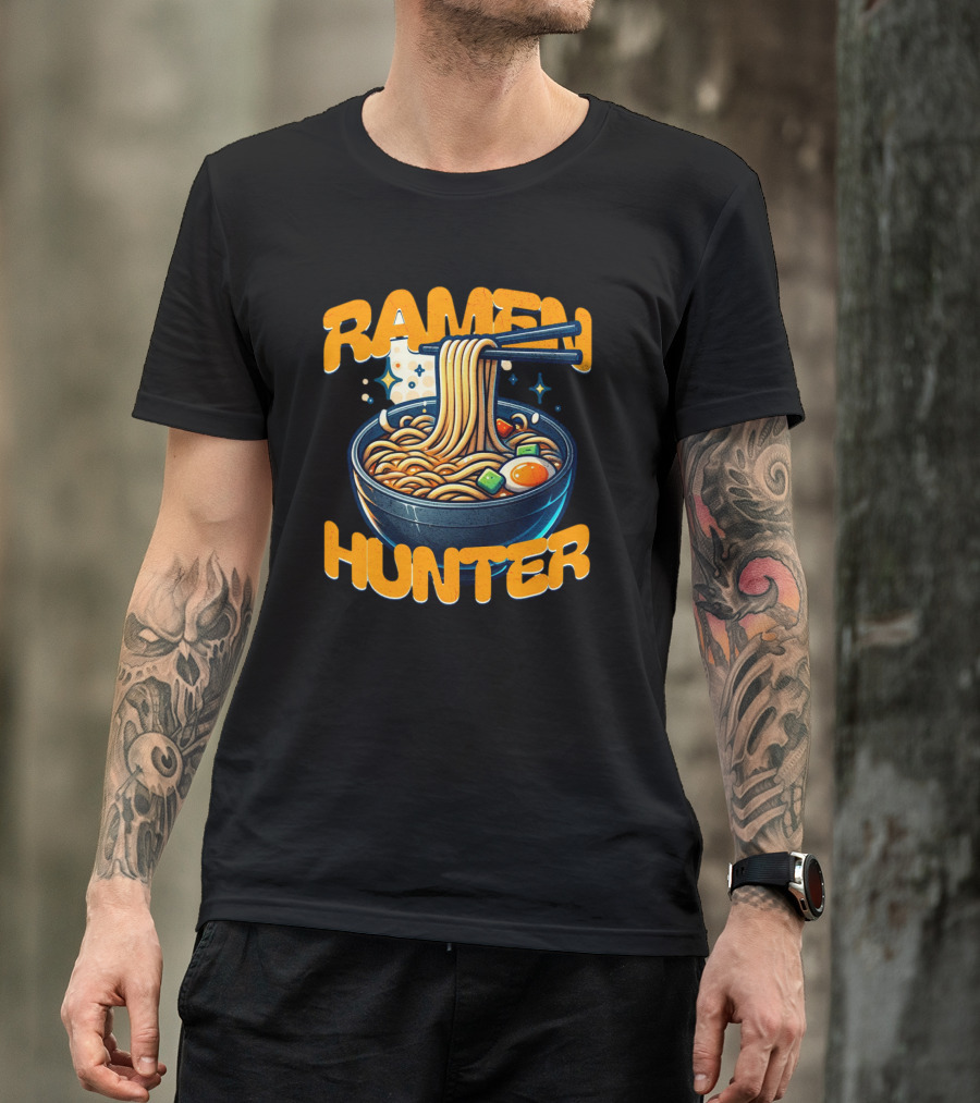 Ramen Hunter Noodles Chopsticks Bowl T-Shirt
