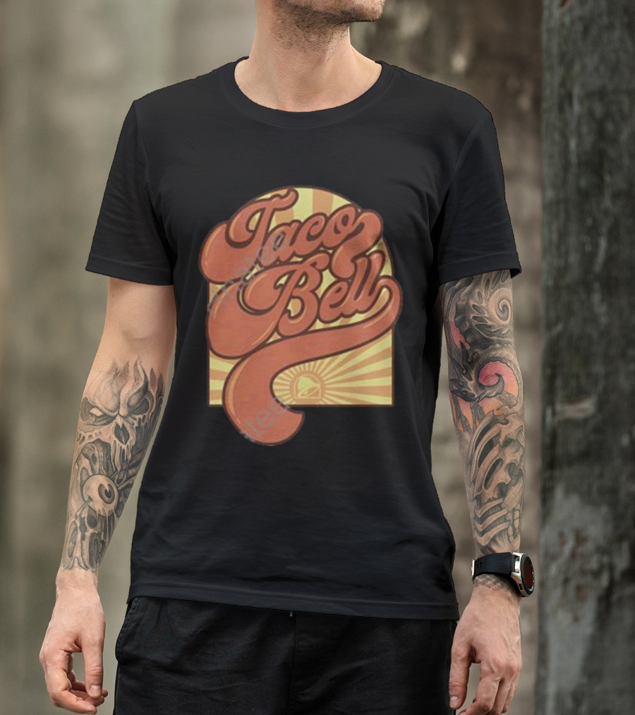 Taco Bell Groovy Retro Sunrise Logo Taco Bell Merch T-Shirt