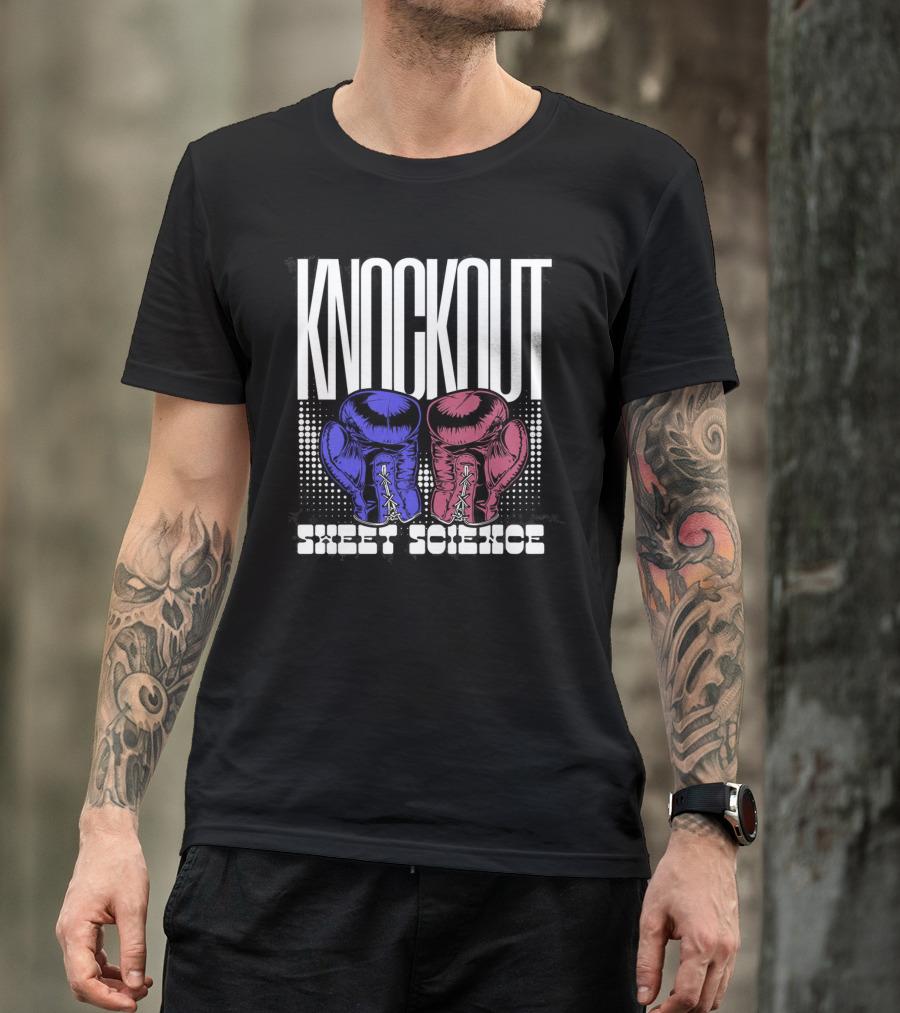 KNOCKOUT SWEET SCIENCE Boxing Gloves T-Shirt