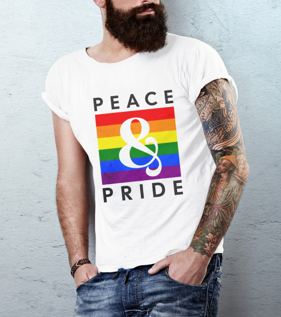 Peace And Pride Rainbow Flag Elements T-Shirt