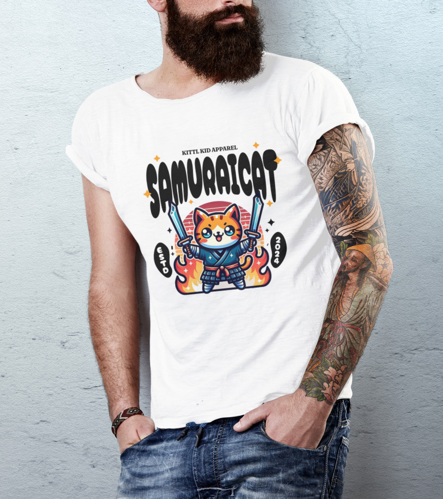 KITTL KID APPAREL SAMURAI CAT ESTD T-Shirt