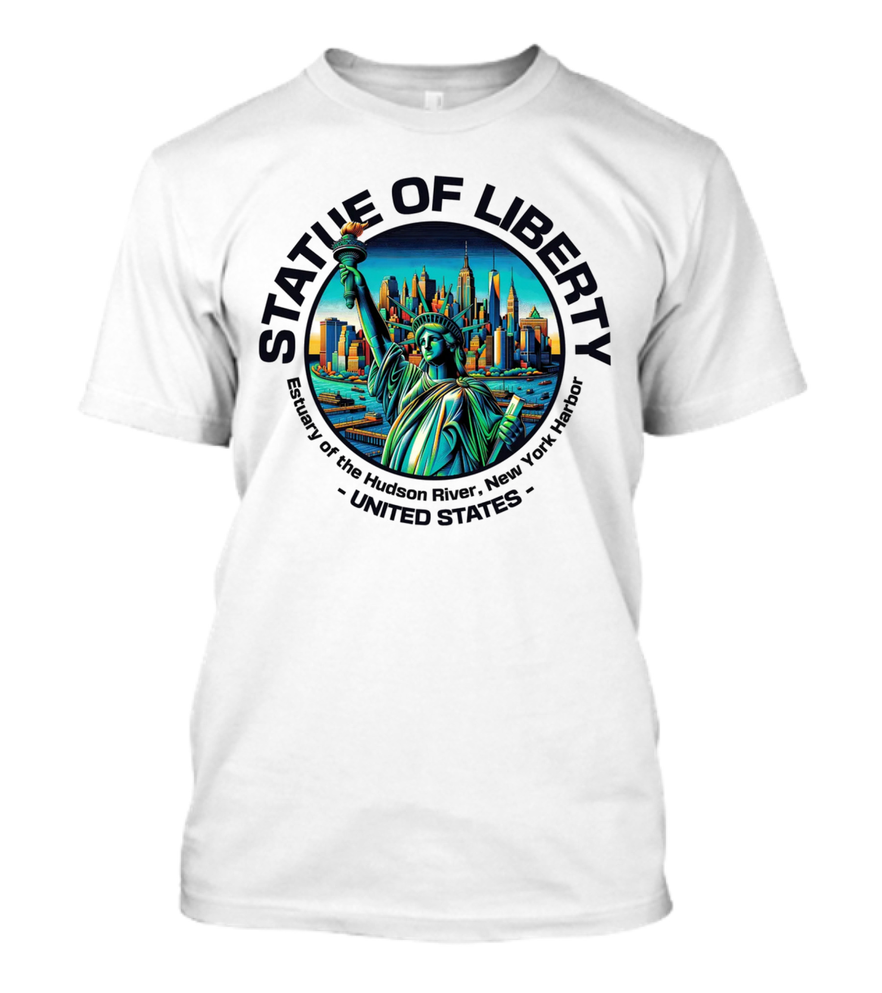 Statue Of Liberty Estuary Of The Hudson River New York Harbor United States T-Shirt