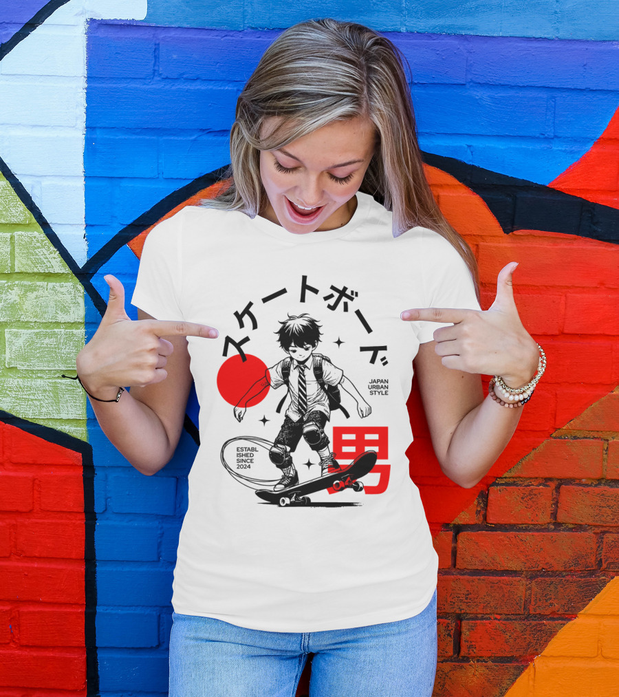 Skateboarde Japan Urban Style Established Since T-Shirt