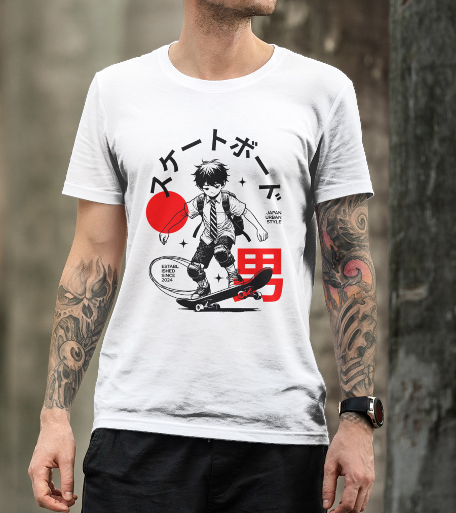 Skateboarde Japan Urban Style Established Since T-Shirt
