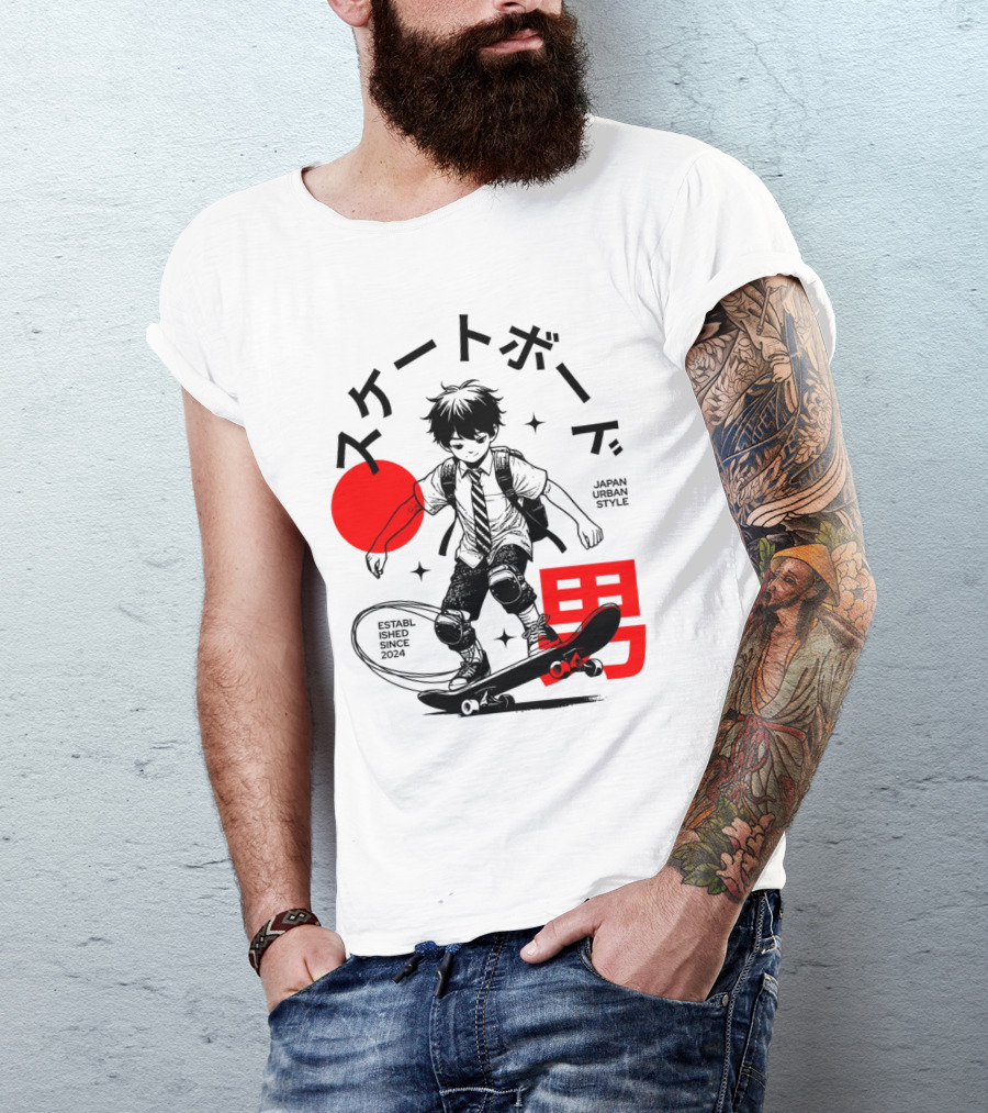 Skateboarde Japan Urban Style Established Since T-Shirt