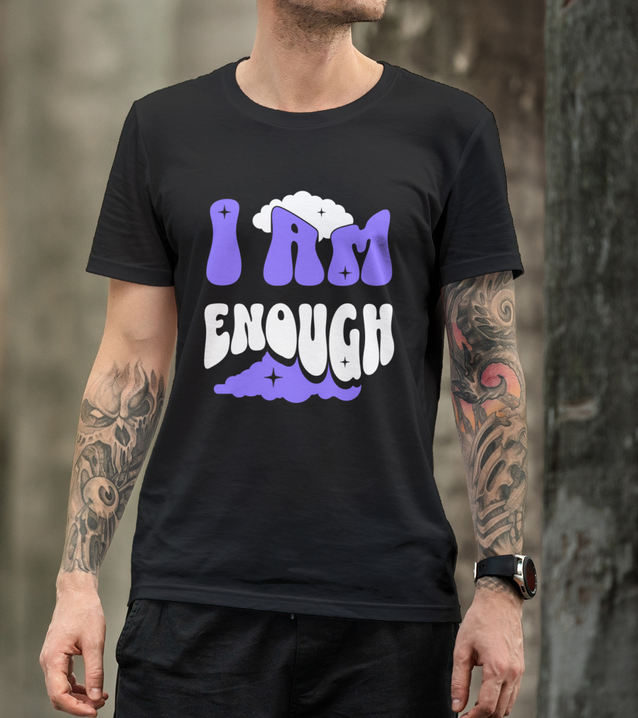 I Am Enough Groovy Cloud And Stars T-Shirt