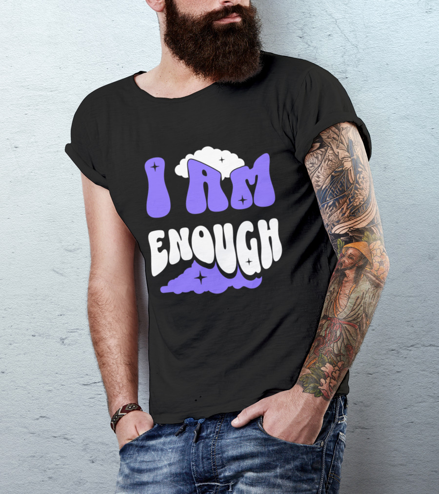 I Am Enough Groovy Cloud And Stars T-Shirt