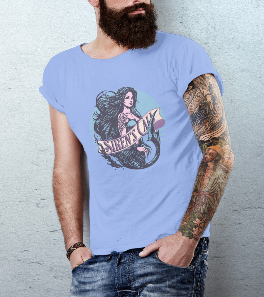 Siren's Call Mermaid Tattoo Ocean Waves T-Shirt