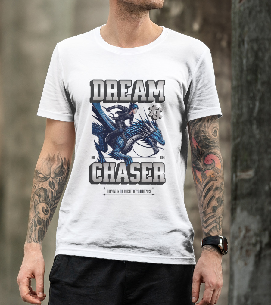 DREAM CHASER な Blue Dragon Rider T-Shirt