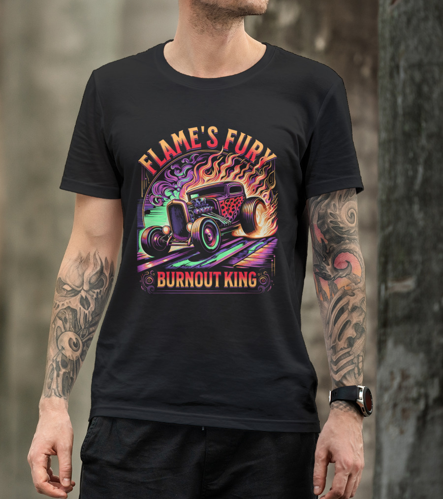 FLAME'S FURY BURNOUT KING T-Shirt