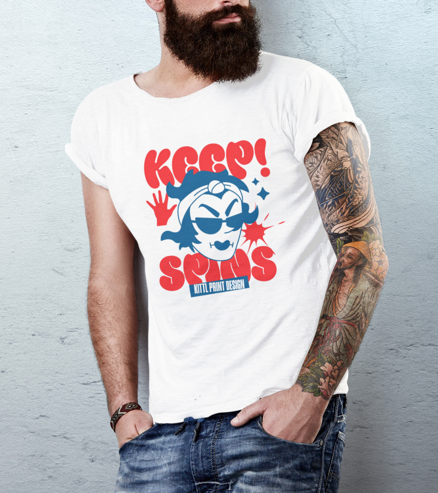 Keep Spins Kittl Print T-Shirt