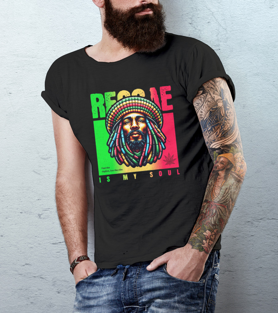 Reggae Feel The Rhythm Live The Vibe Is My Soul T-Shirt