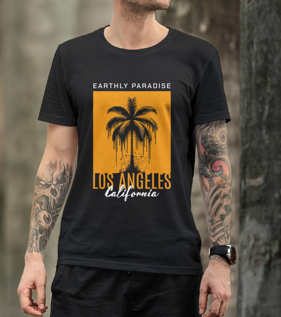Earthly Paradise Los Angeles California Palm Tree T-Shirt