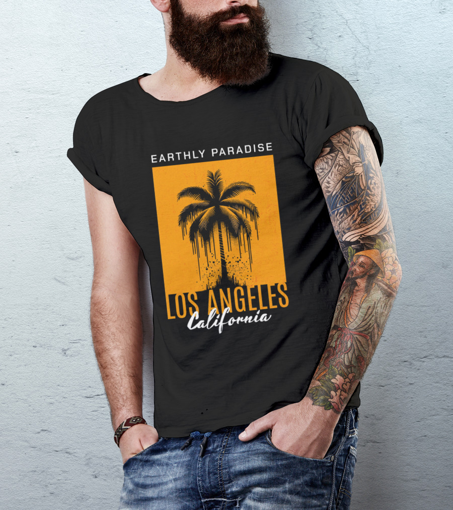 Earthly Paradise Los Angeles California Palm Tree T-Shirt