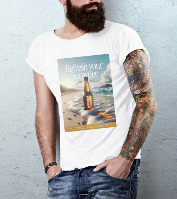 Refresh Your Summer Golden Brew Beach Companion T-Shirt