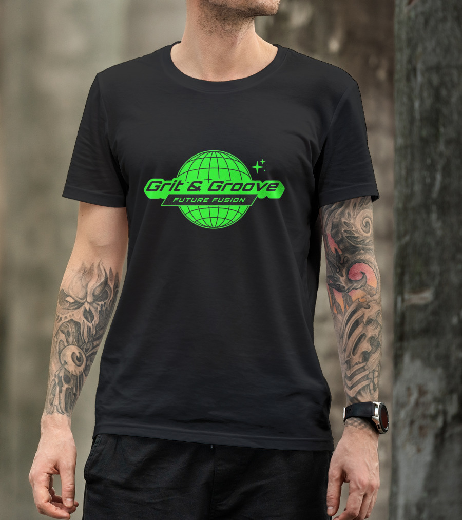 Grit And Groove Future Fusion Global Neon Green Sphere T-Shirt
