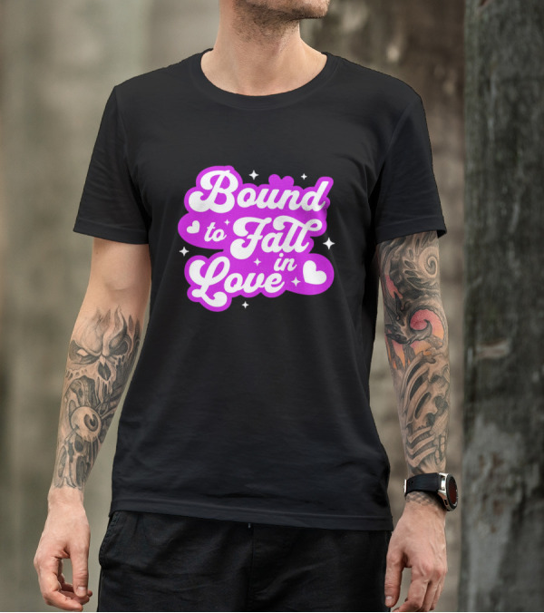 Bound To Fall In Love Purple Heart Stars T-Shirt