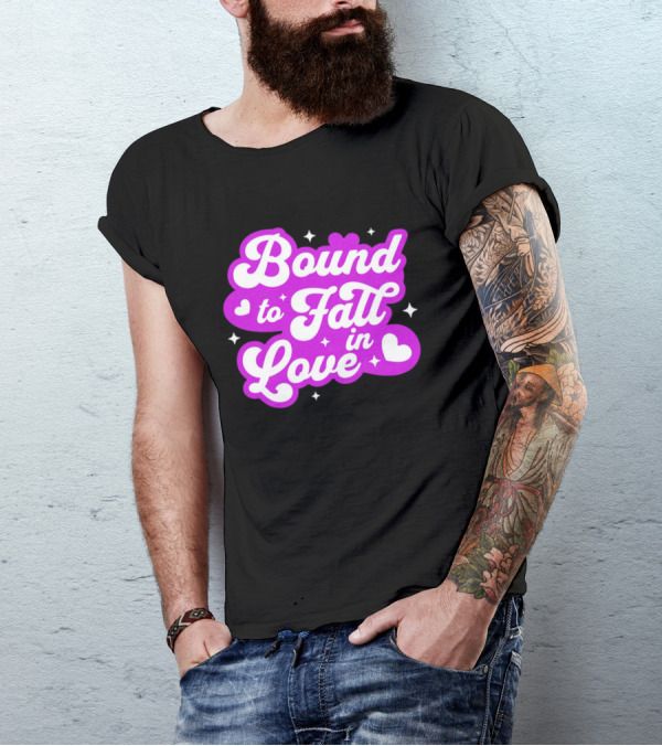 Bound To Fall In Love Purple Heart Stars T-Shirt