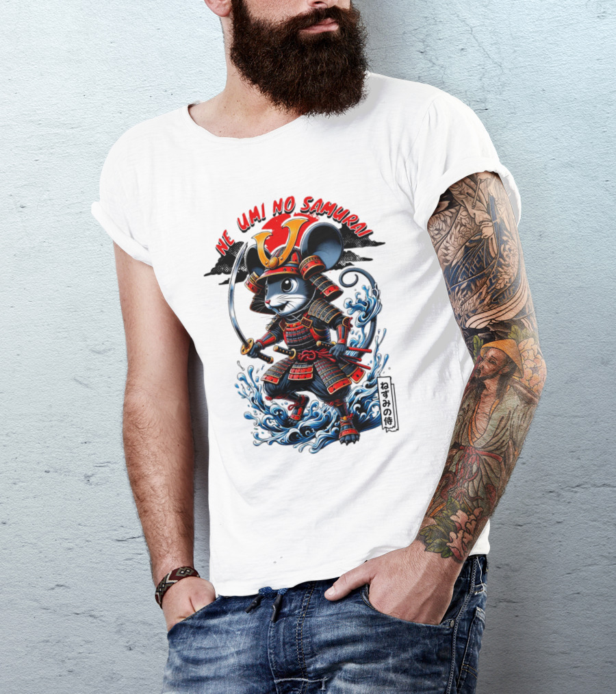 Ne Umi No Samurai Mouse Samurai Cute T-Shirt