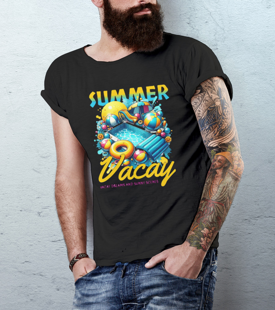 Summer Vacay Dreams And Sunny Scenes Pool Party T-Shirt