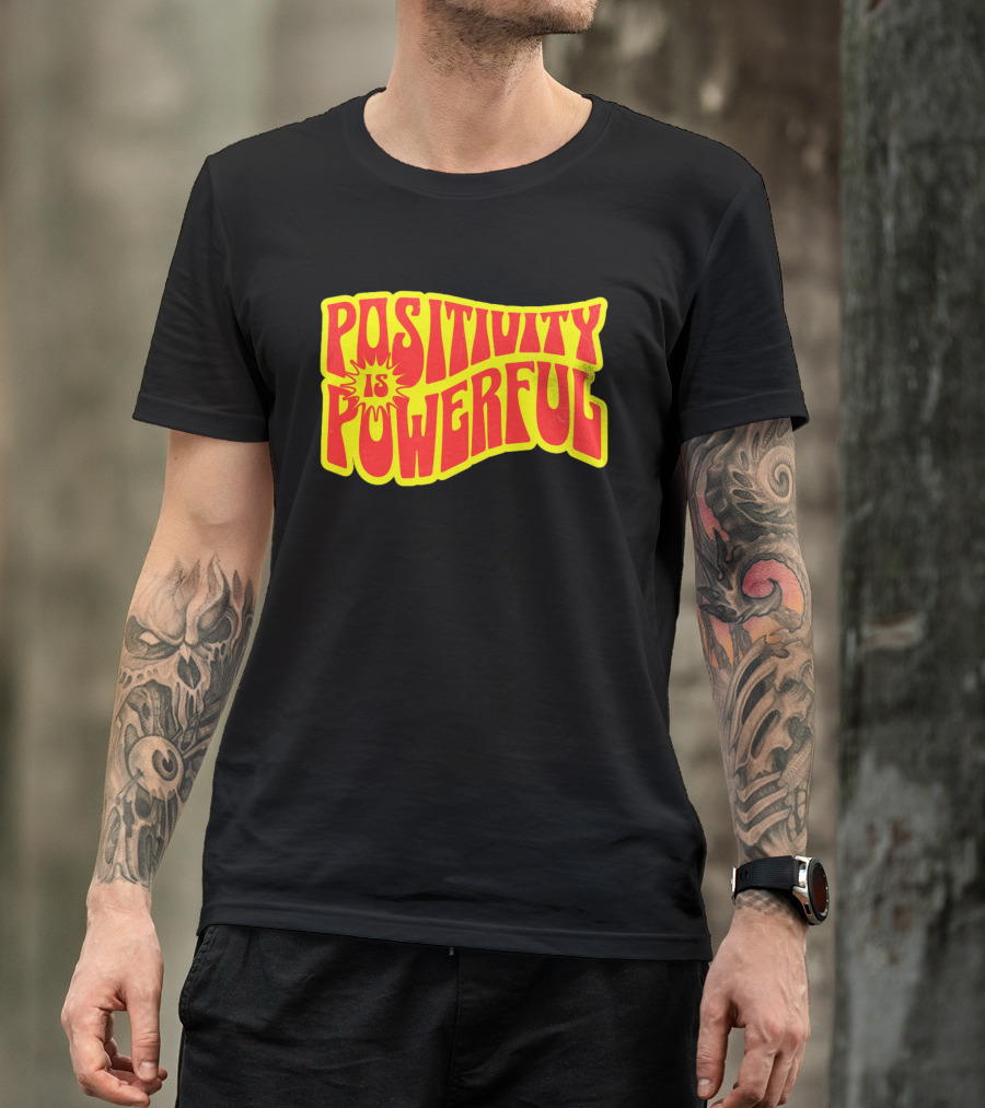 Positivity Is Powerful Retro Typography T-Shirt