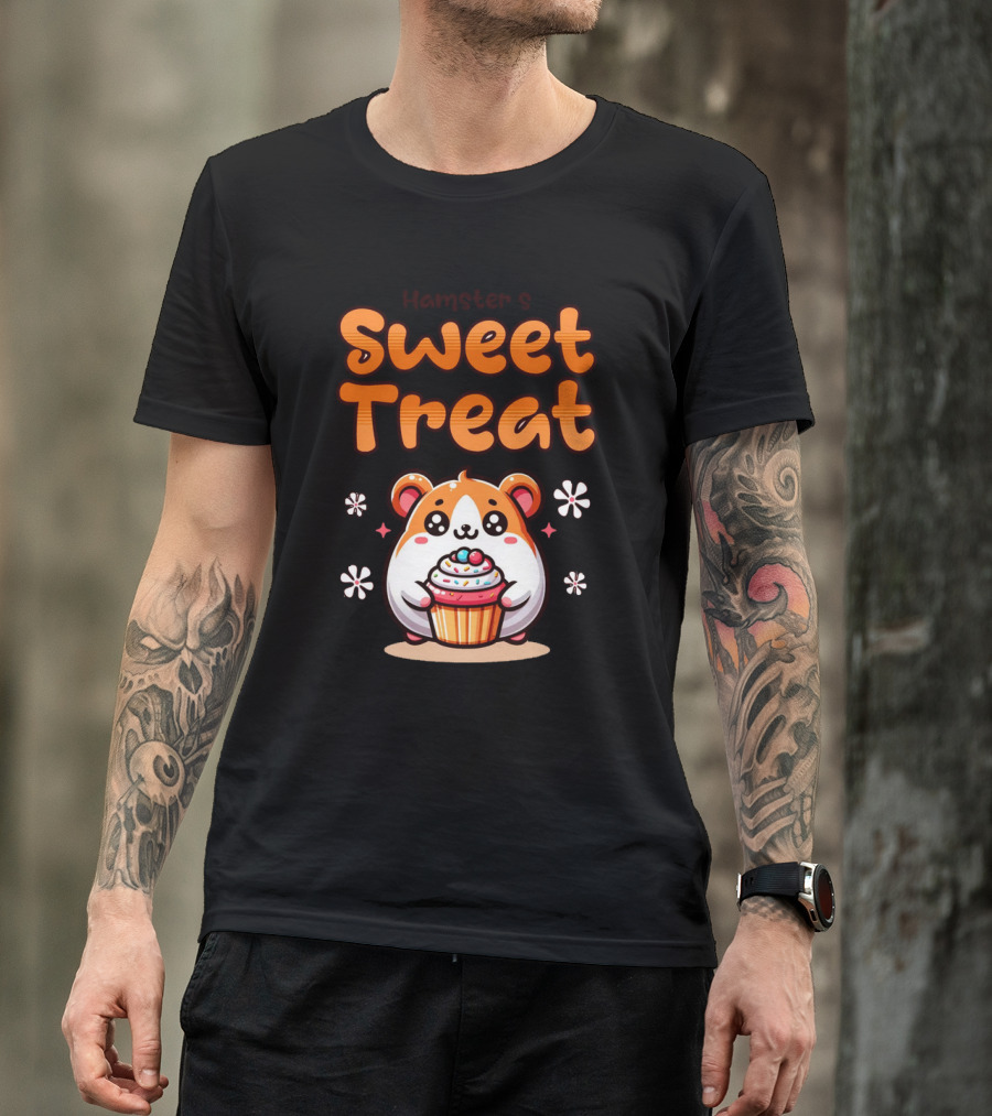 Hamster's Sweet Treat Cupcake Cute Creamy Delight T-Shirt