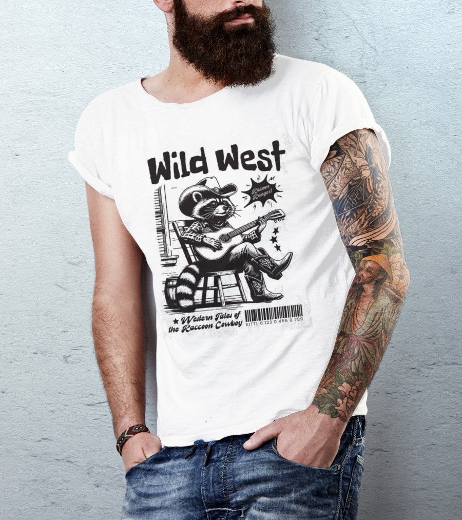 Wild West Raccoon Ranger Western Tales Of The Raccoon Cowboy T-Shirt