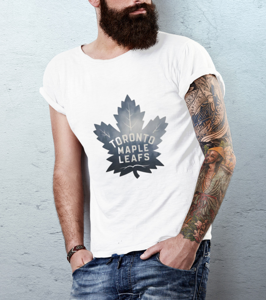 Toronto Maple Leafs Logo In Maple Leaf Shape T-Shirt