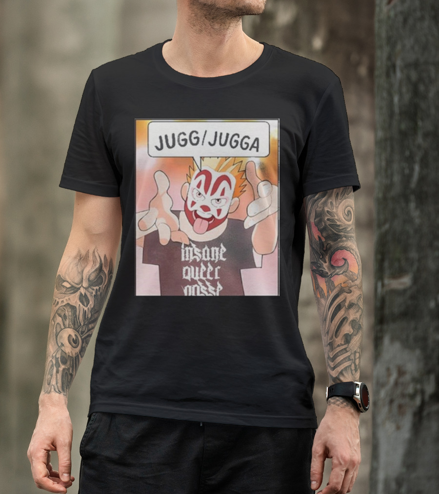 Jugg Jugga Insane Queer Posse Cartoon Character Clown Face T-Shirt