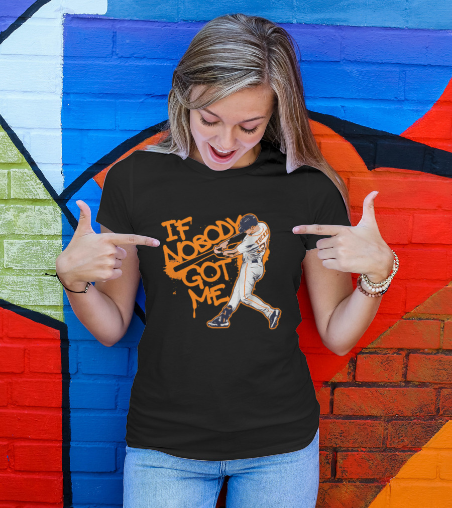Tucker If Nobody Got Me Batter Swinging Action T-Shirt
