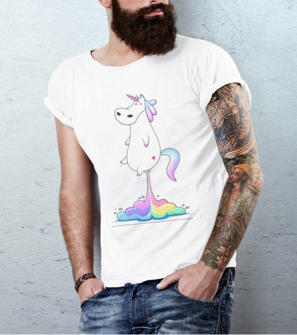 Unicorn Fart Rainbow Magic älk- For Pól Kids T-Shirt