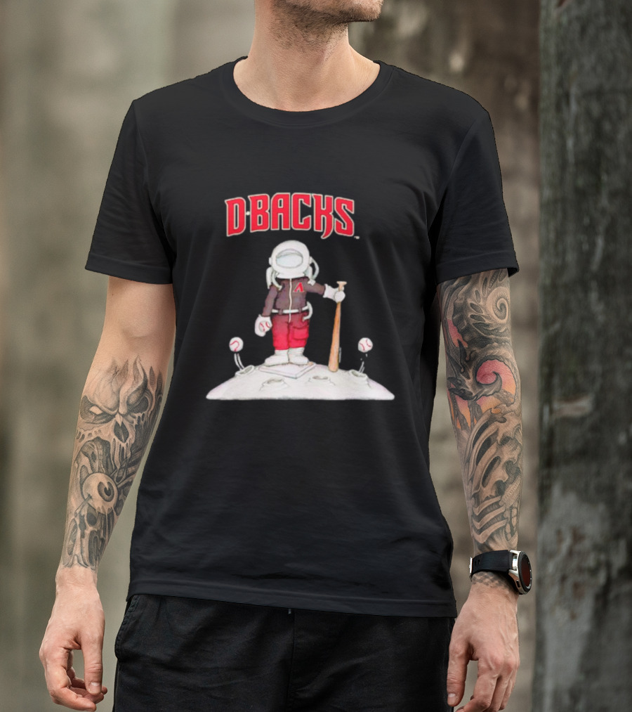 Dbacks Astronaut Mascot With Baseball Bat On Moon T-Shirt