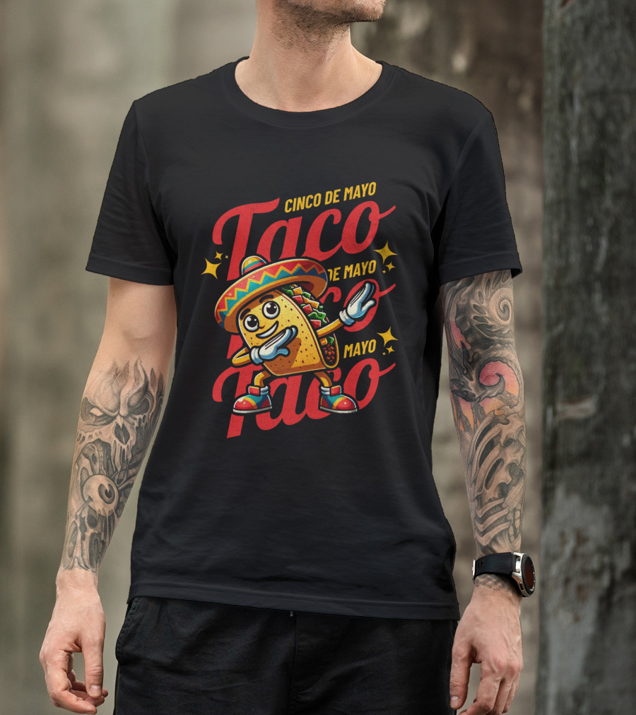 Cinco De Mayo Taco Fest With Sombrero And Stars T-Shirt