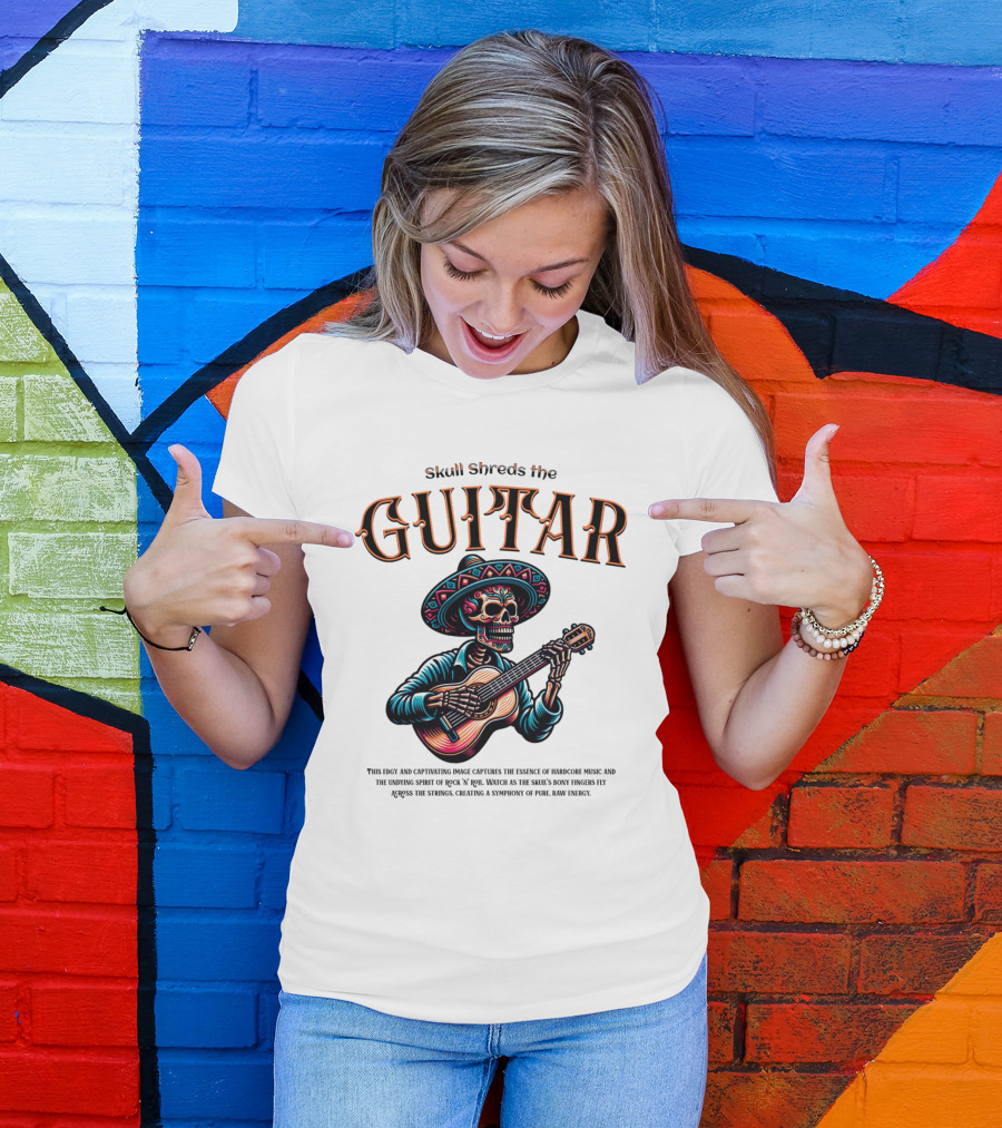 Skull Shreds The Guitar Mexico T-Shirt