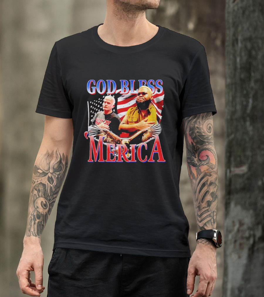 Druski God Bless ‘Merica American Flag And Eagle T-Shirt
