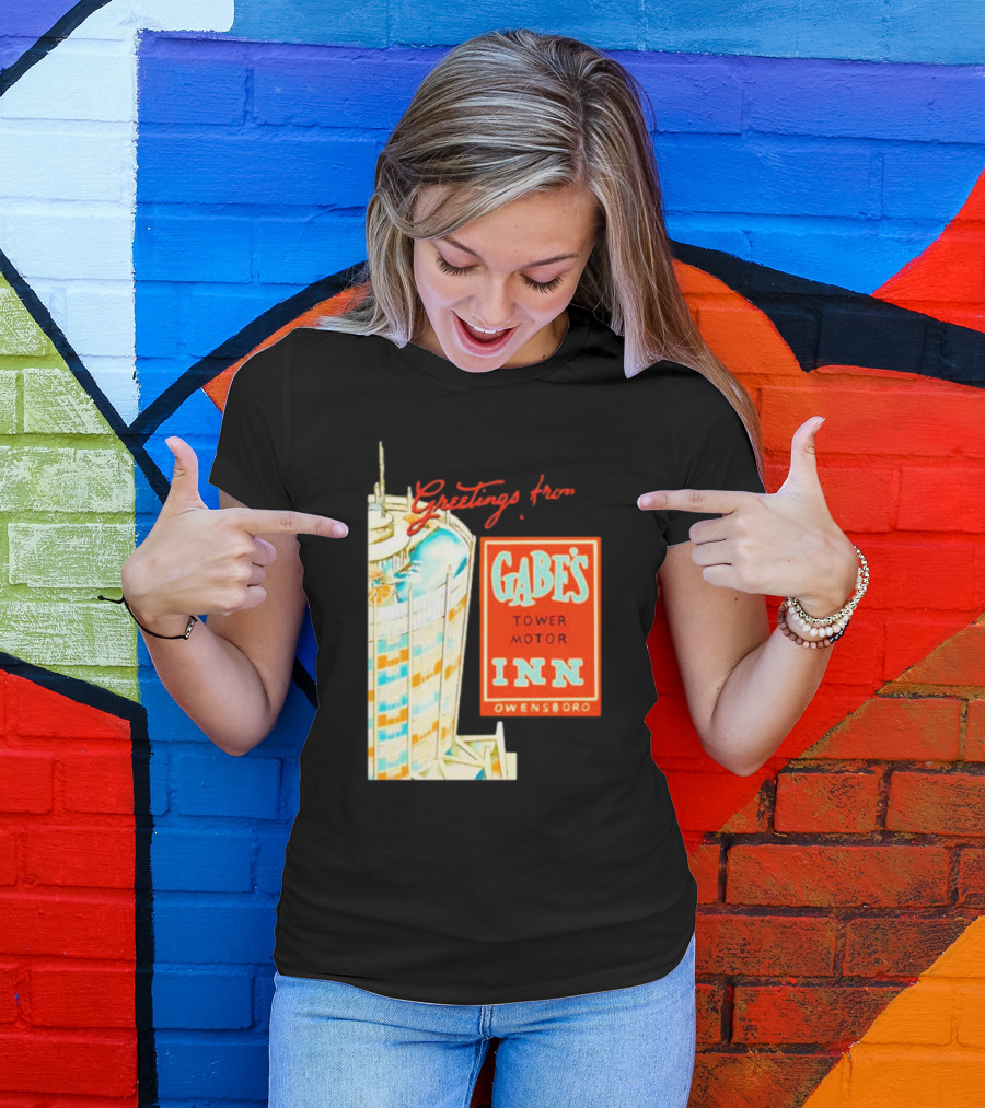 Greetings From Gabe's Tower Motor Inn Owensboro Retro Travel Souvenir T-Shirt