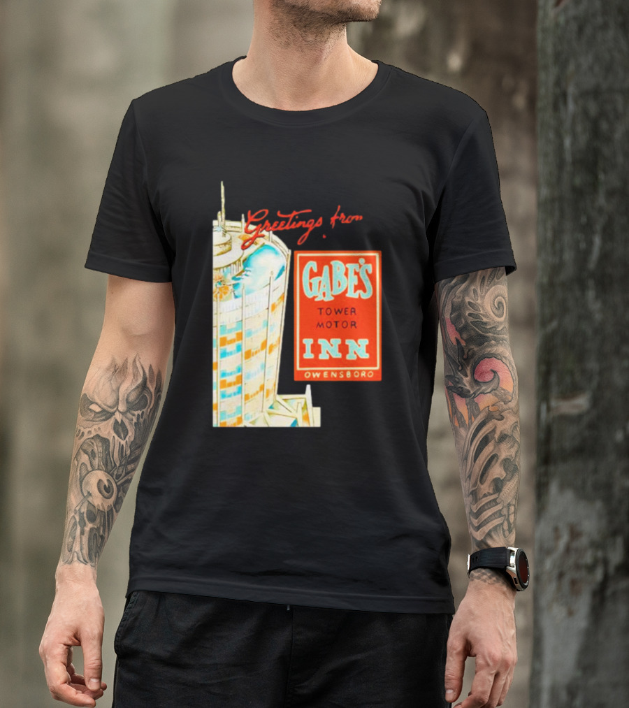 Greetings From Gabe's Tower Motor Inn Owensboro Retro Travel Souvenir T-Shirt