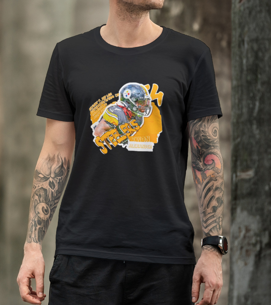 Steelers Kwon Alexander Football Art T-Shirt