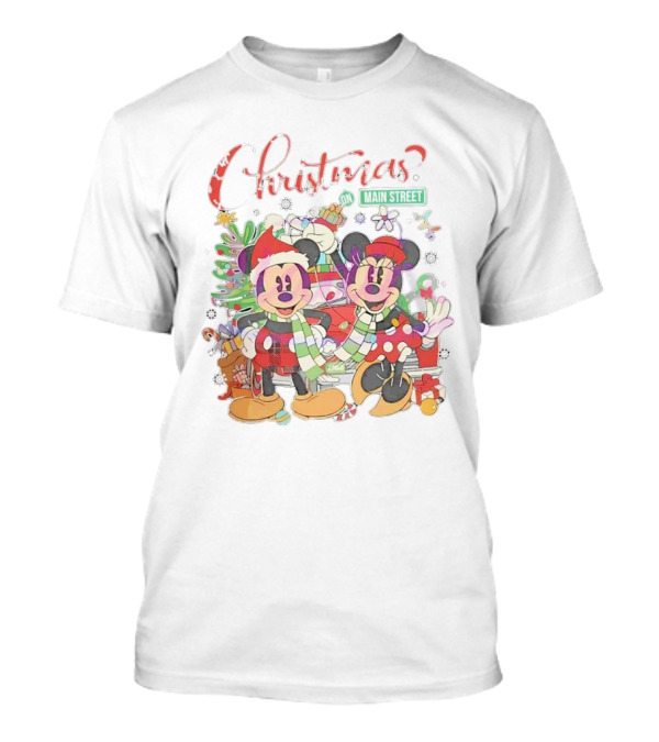 Disney Mickey And Minnie Christmas On Main Street Holiday Magic T-Shirt