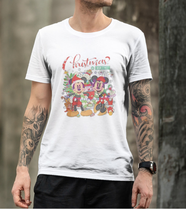 Disney Mickey And Minnie Christmas On Main Street Holiday Magic T-Shirt