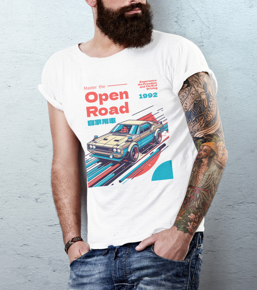 Master The Open Road 1992 Experience The Freedom And Thrill Of Driving Japan Car T-Shirt