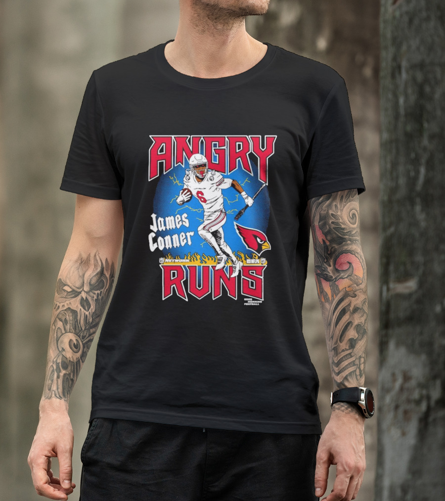 James Conner Angry Runs Arizona Cardinals NFLPA Good Morning Football T-Shirt