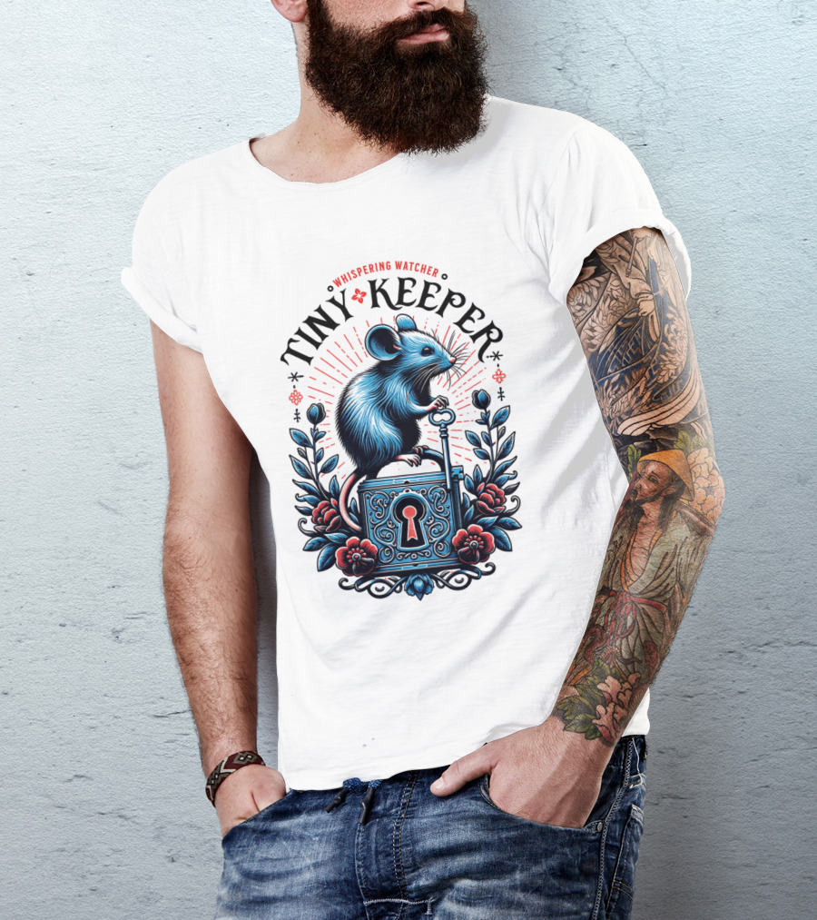 Whispering Watcher Tiny Keeper Mouse Key T-Shirt