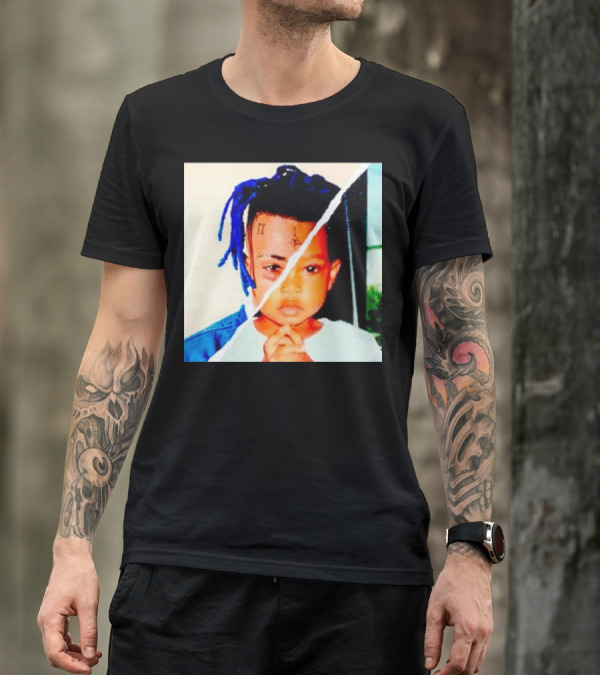 XXXTentacion Rapper Childhood And Adult Portrait Fusion T-Shirt